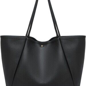 Leather Tote Bag Women Large Spacious Minimalist Office Work Carryall